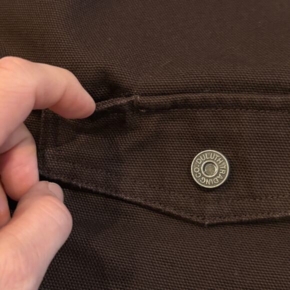 Duluth Fleece Lined Canvas Shirt Mens 4XL Brown Shacket Hanger Bender Fire Hose - Picture 4 of 11